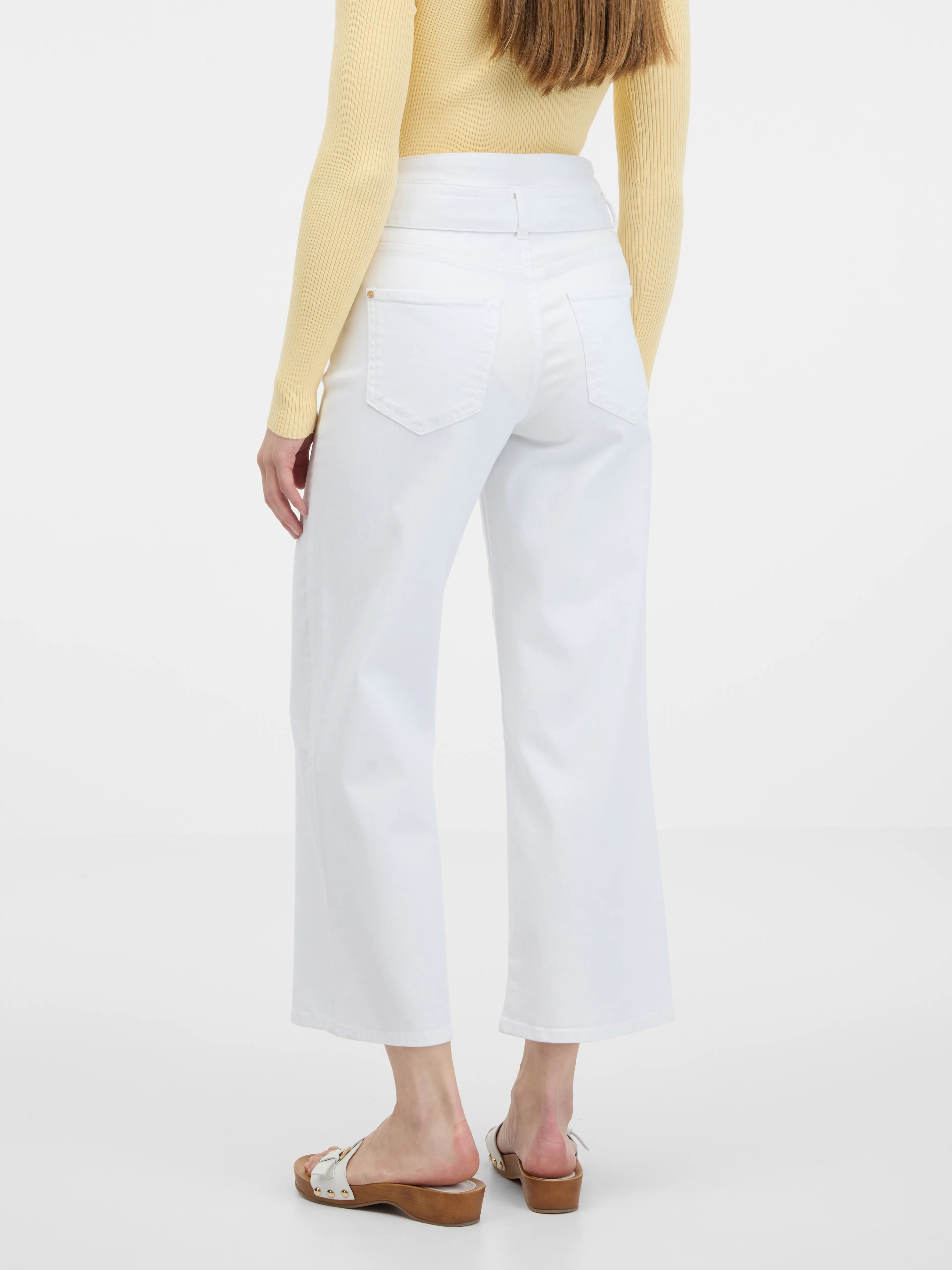 Weiße Damenjeans mit weitem Bein ORSAY