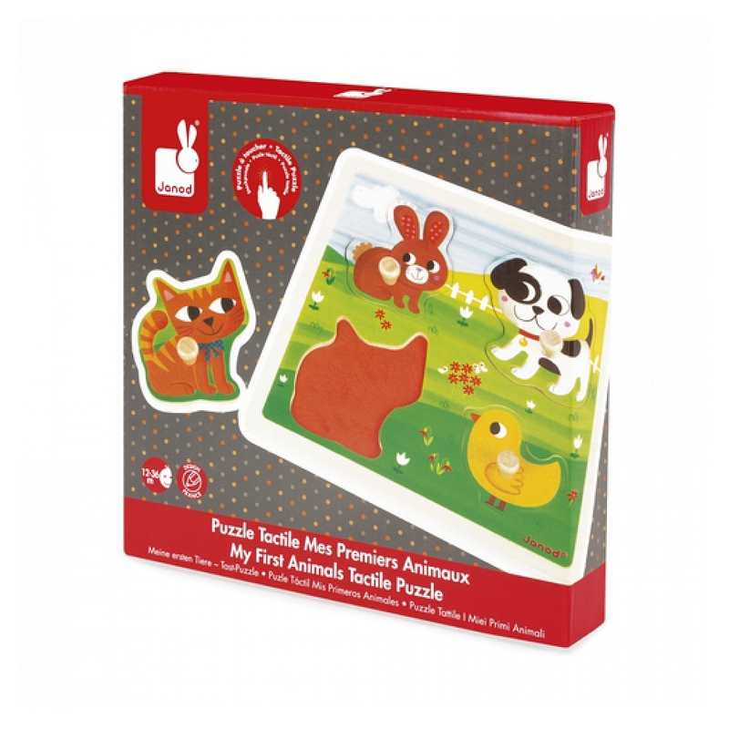 Puzzle tactile Mes premiers animaux 4 pièces