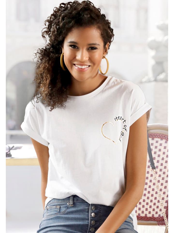 LASCANA T-Shirt in weiß günstig kaufen