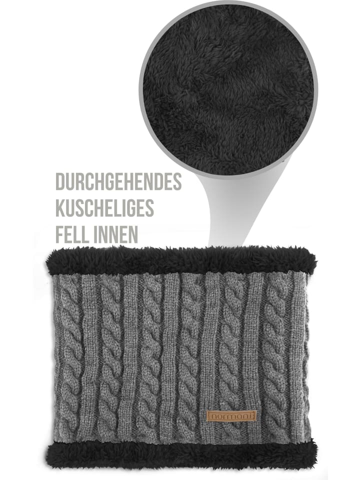 normani Winter-Fellschal Kebili in Grau/Schwarz günstig kaufen onesize