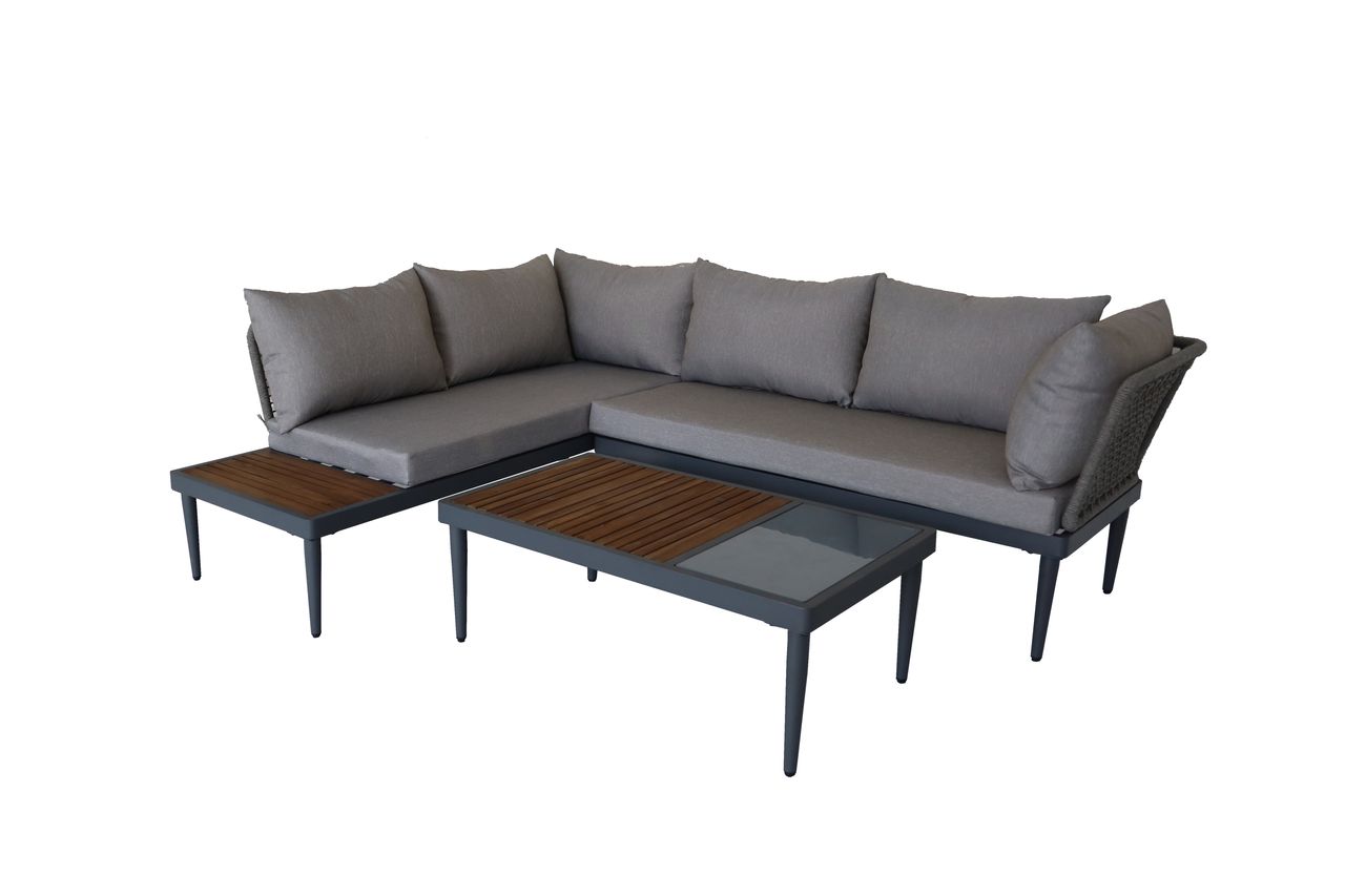 HC Garten & Freizeit 11tlg. Ecklounge mit Tisch aus FSC-zertifiziertem Akazienholz