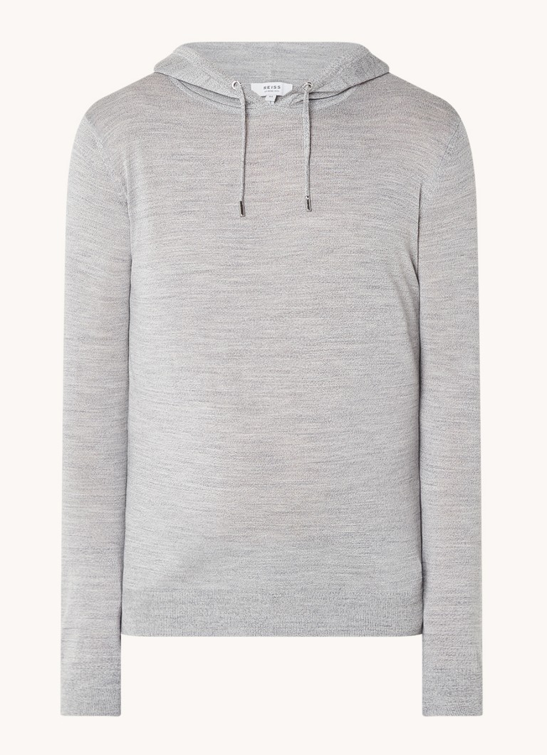 Reiss Fine-knit wool hoodie with melange design