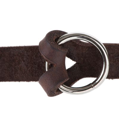 Heim Lederleine mit eingeflochtenem Karabiner, braun