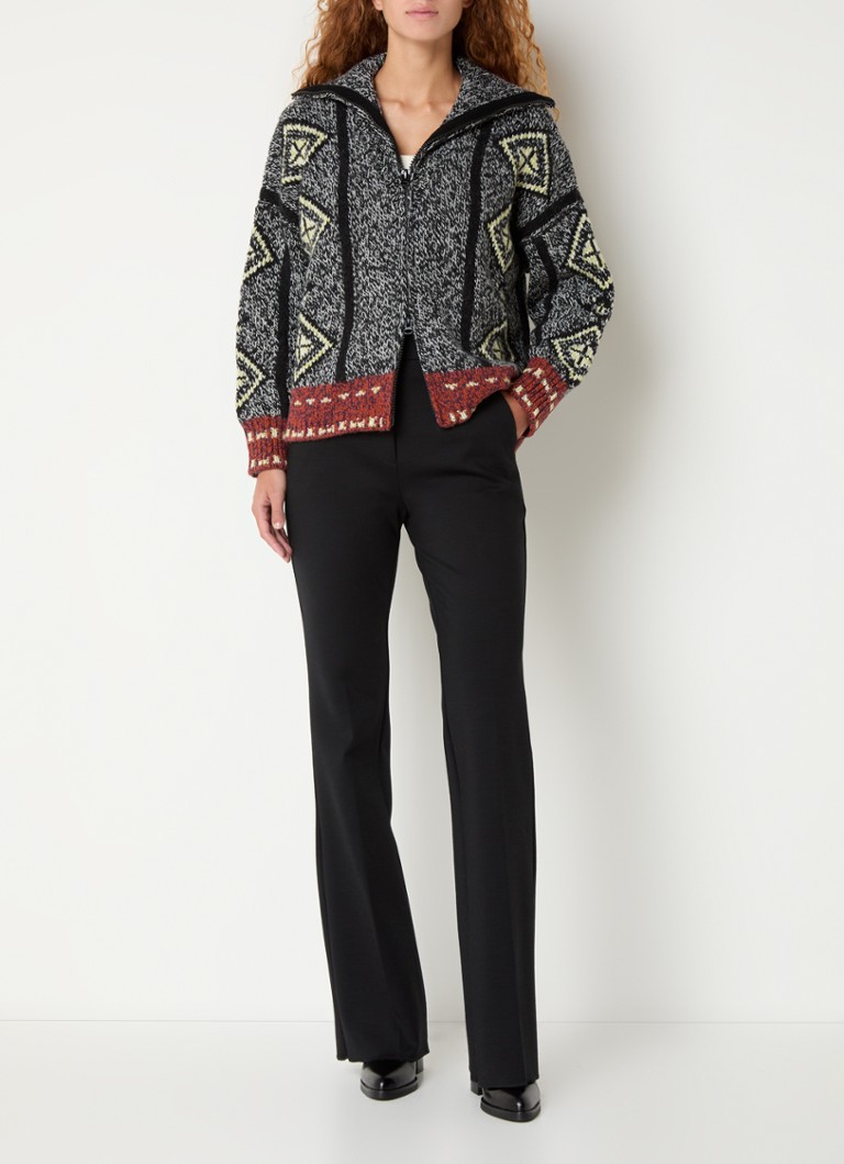 ba&sh Inacio chunky knitted cardigan in wool blend with knitted pattern