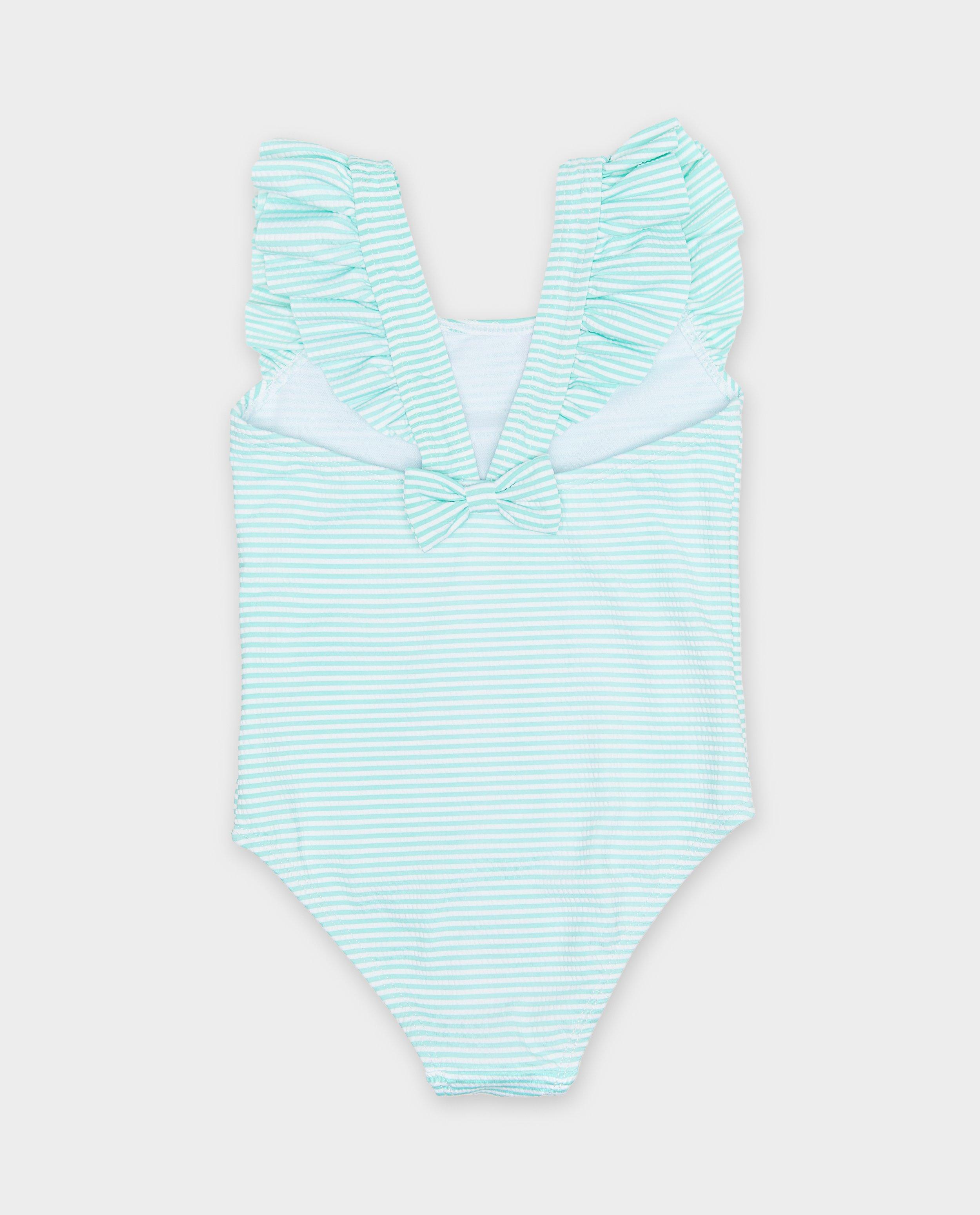 Costum de baie cu dungi Milla Star, 92-134 verde deschis