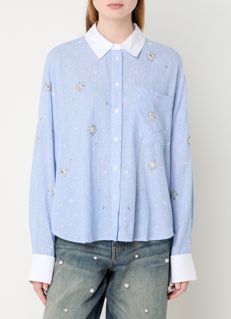 Bluza Essentiel Antwerp Helight s prugastim printom i cirkonima