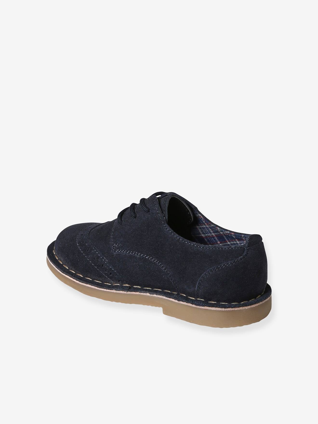 Derbies lacées en cuir enfant marine