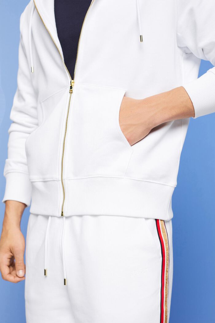 Gestreifter Hoodie aus Baumwollfleece