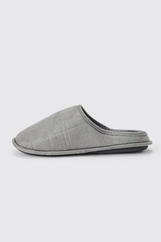Gesteppte Velour-Hausschuhe