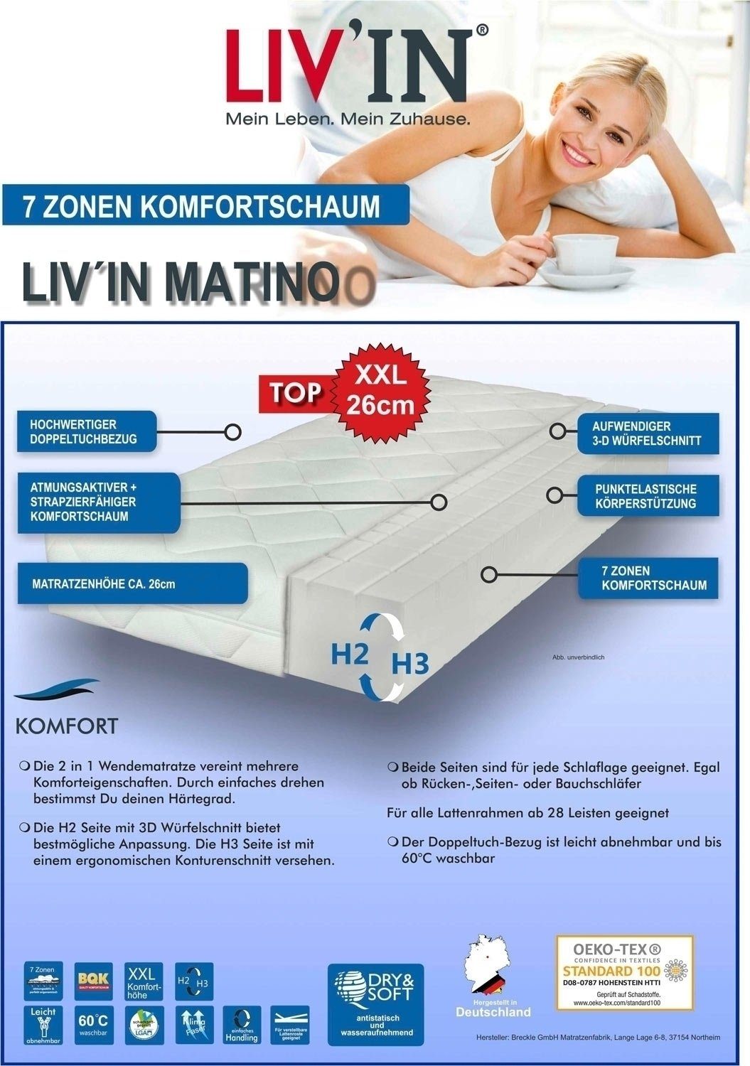 Komfortschaummatratze Komfortschaummatratze, MARELLA, 26,00 cm hoch