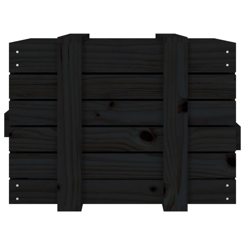 vidaXL Aufbewahrungsbox Truhe Schwarz 58x40,5x42 cm Massivholz Kiefer (1 St)