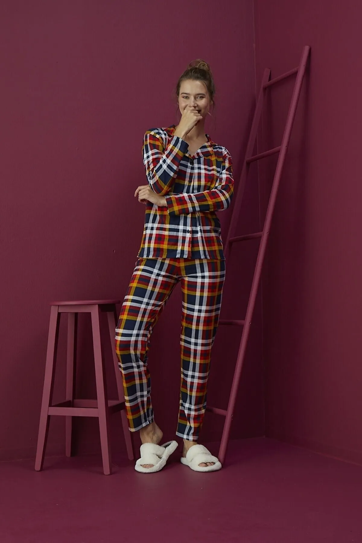 STRAWBERRY  Pyjama-Set aus Baumwolle mit Knöpfen