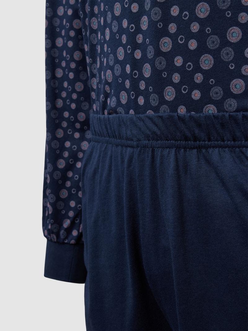 Pyjama mit Allover-Muster in dunkelblau