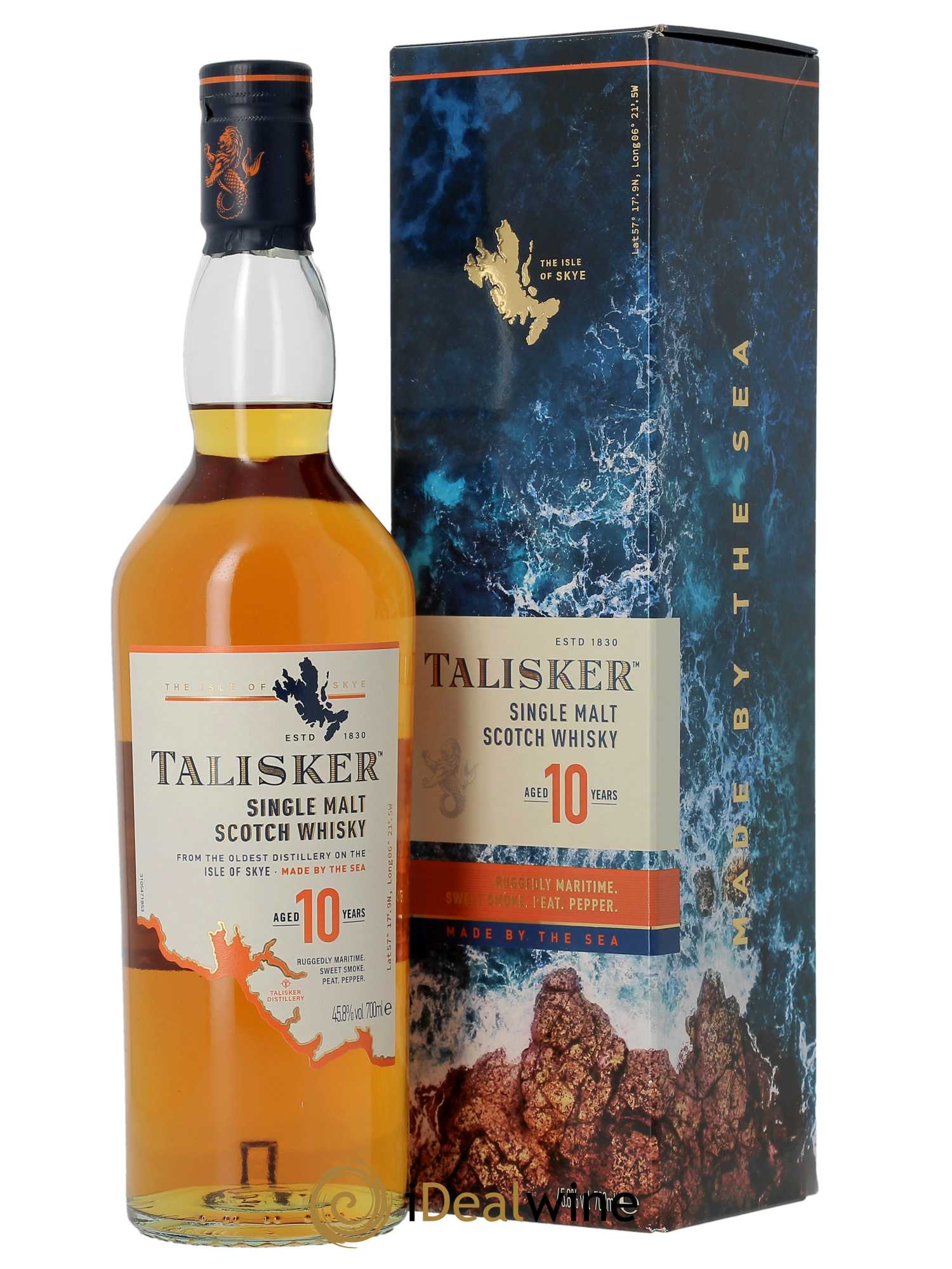 Whisky Talisker Single Malt Scotch Aged 10 Years (70cl)  - Lot de 1 Bouteille