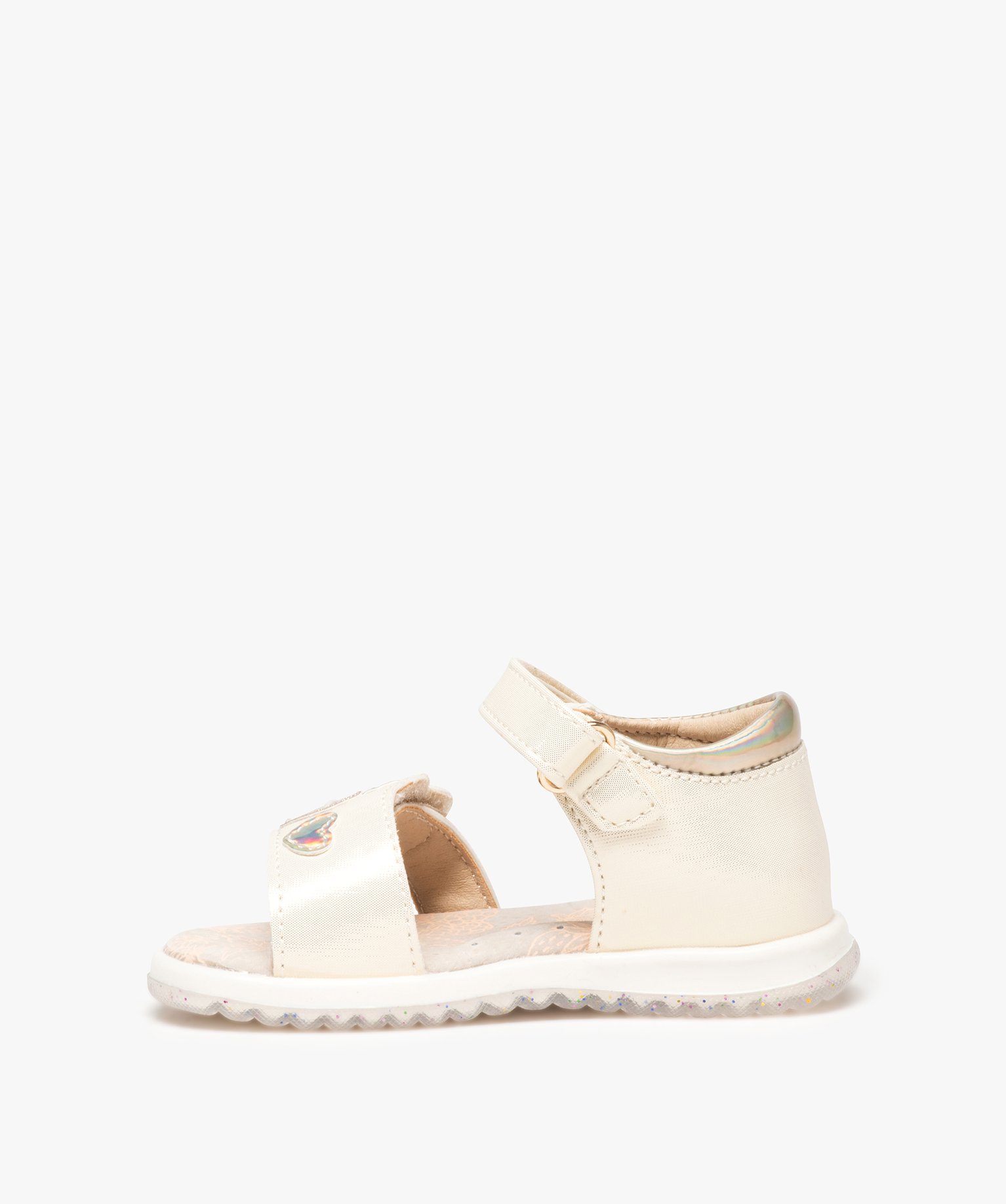 Sandales bébé fille avec motifs coeurs sur le dessus - Beppi or | GEMO