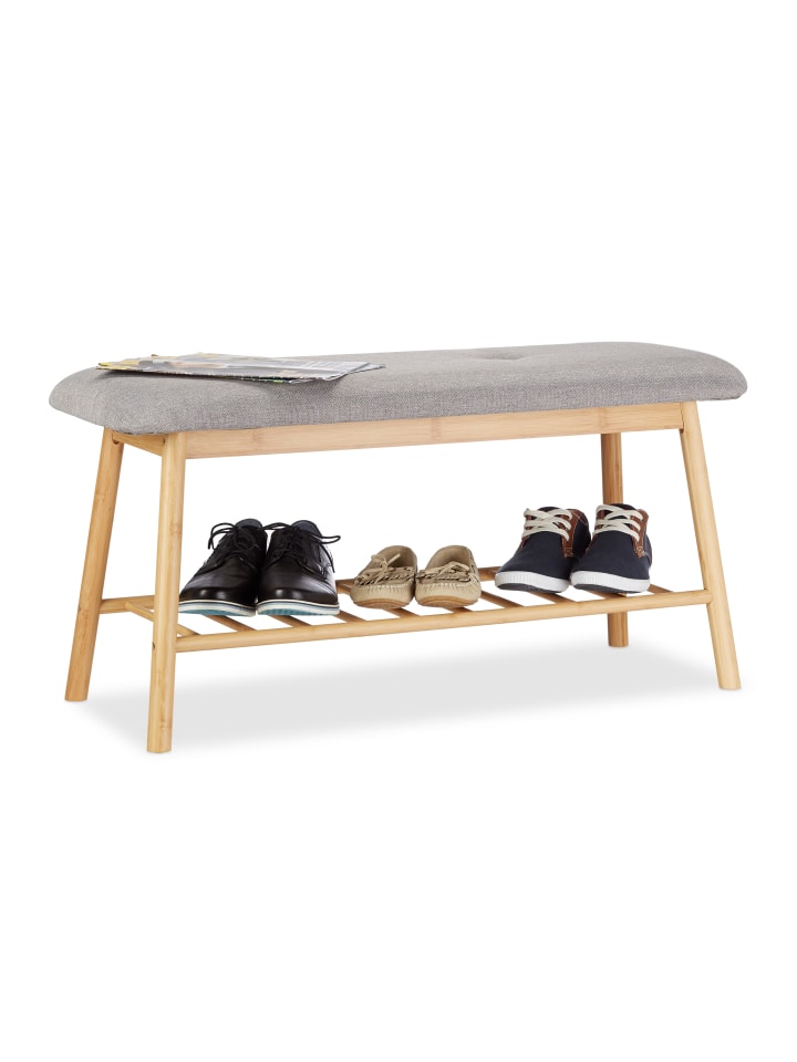 relaxdays Schuhbank in Natur/Grau günstig kaufen onesize
