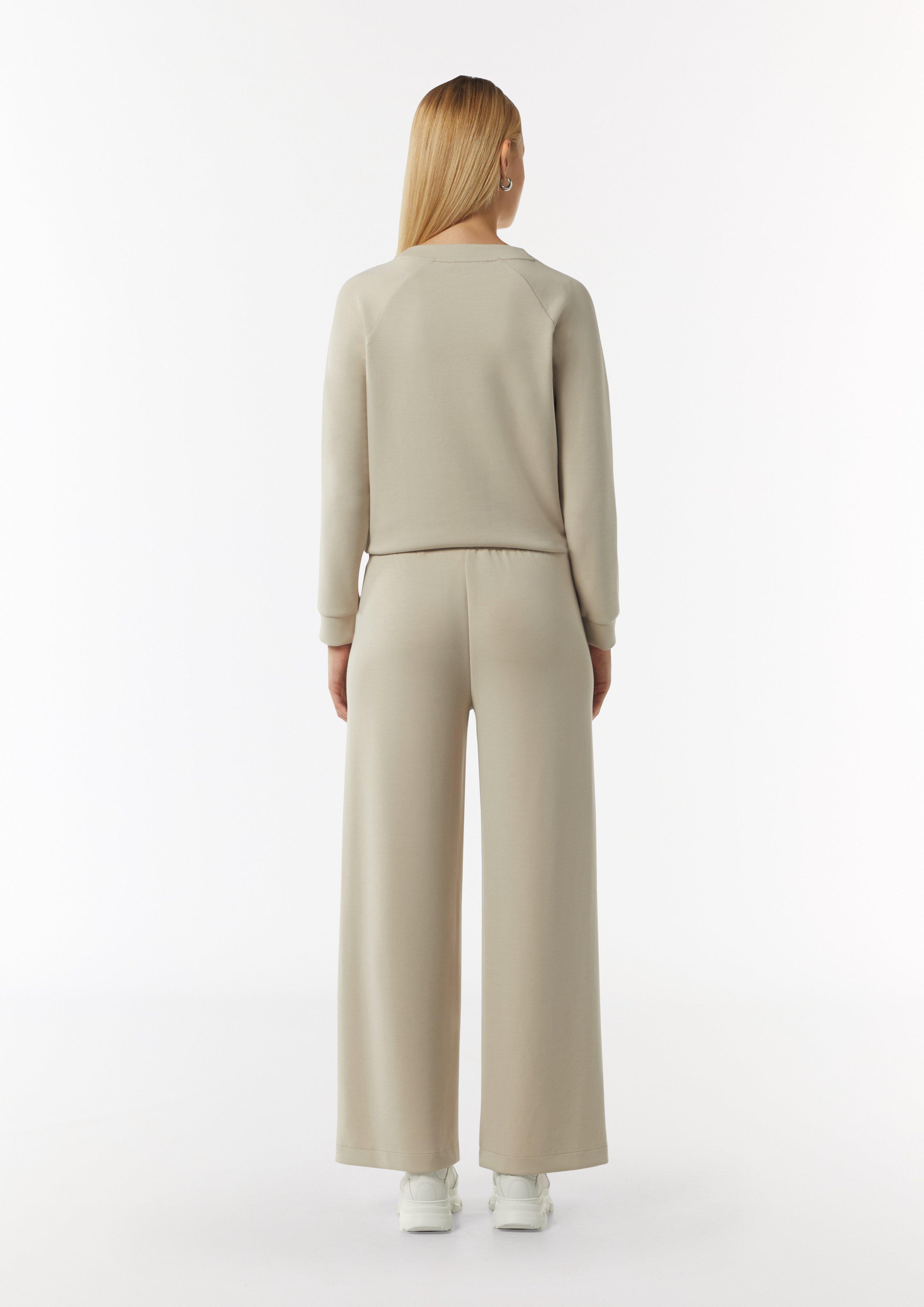 Palazzohose mit elastischem Bund - helles beige