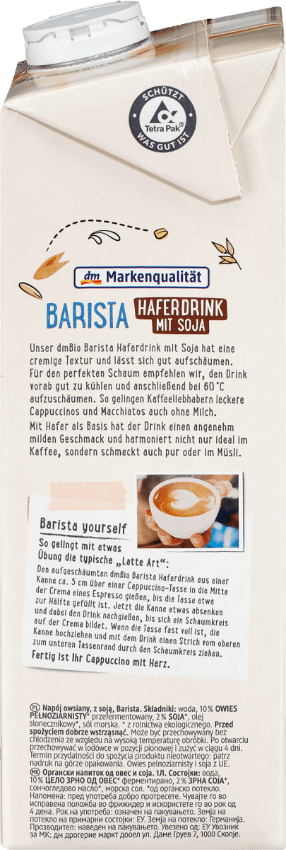 Barista Haferdrink mit Soja 6 x 1 Liter, 6 l