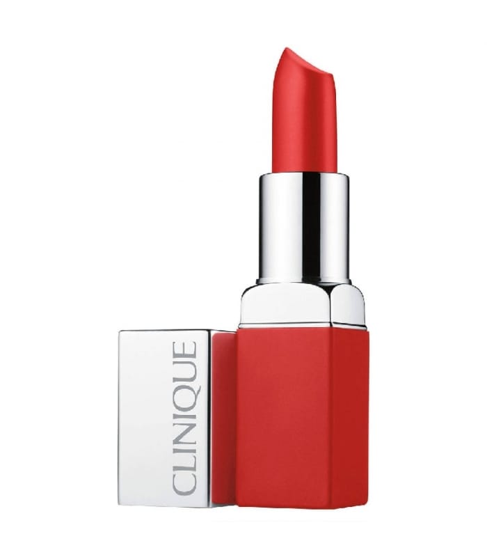 CLINIQUE POP MATTE-Rouge Mat + Base 2 en 1