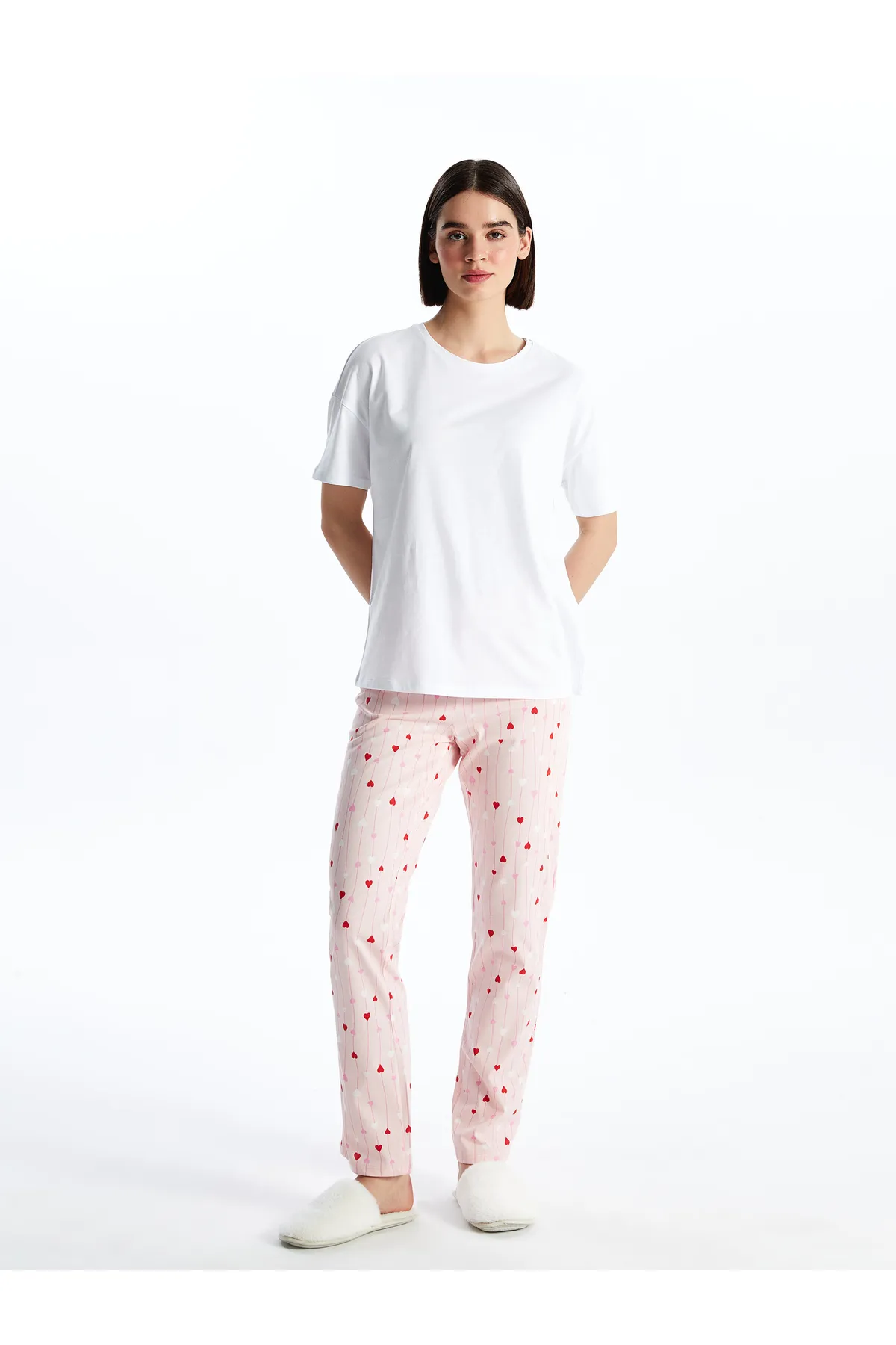 LC Waikiki  Gemusterte Damen-Pyjamahose mit elastischem Bund