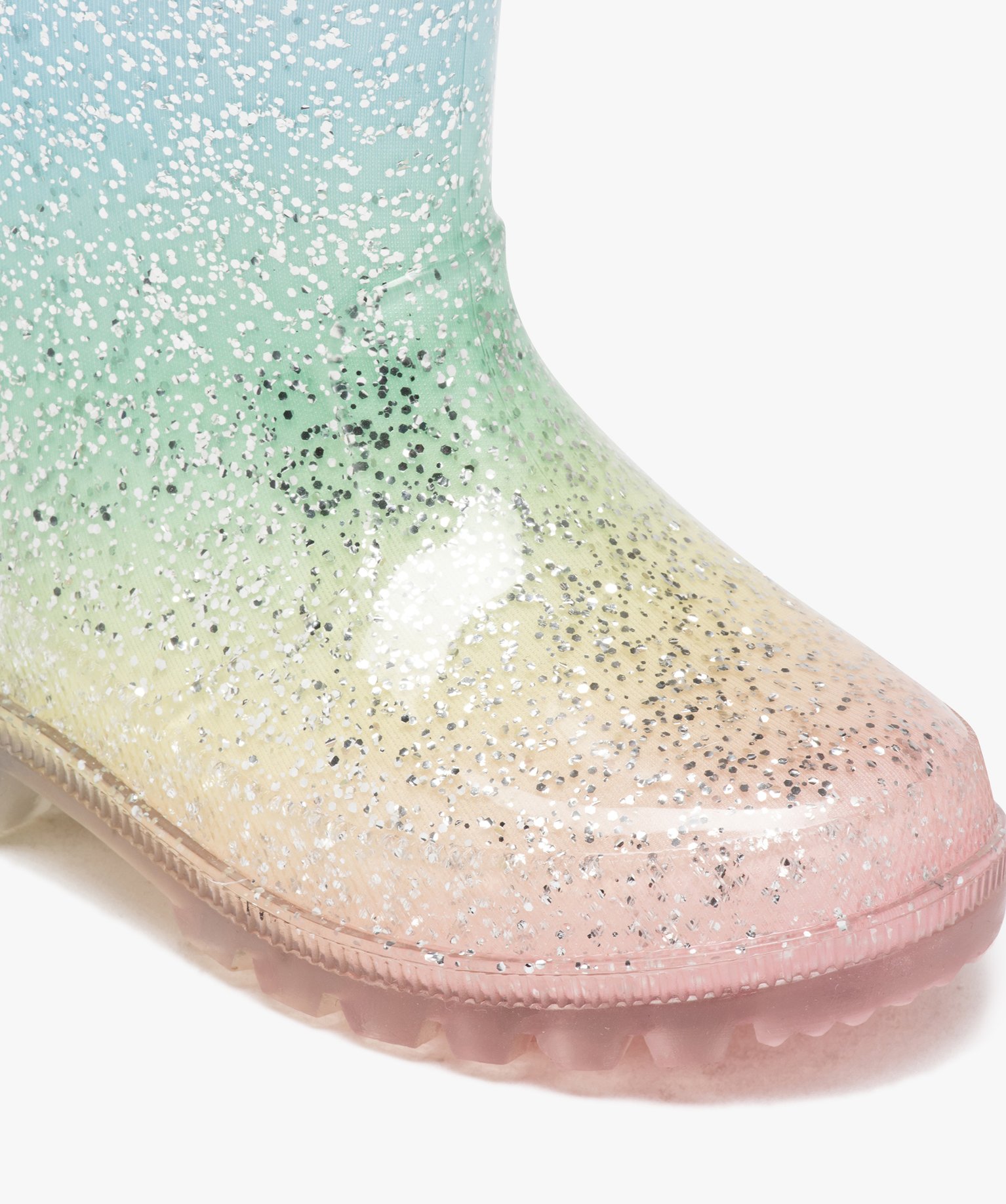 Bottes de pluie fille arc-en-ciel à paillettes multicolore | GEMO