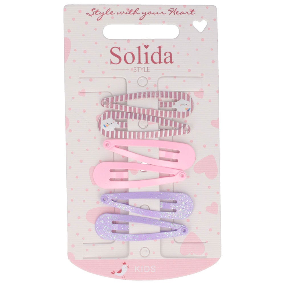 Solida Click-Clack Uni/Print rosa-pink-flieder 6 Stk.