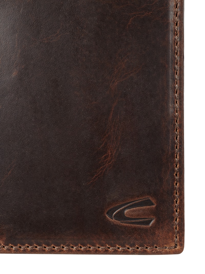 Portemonnaie aus Leder in Vintage-Optik in mittelbraun