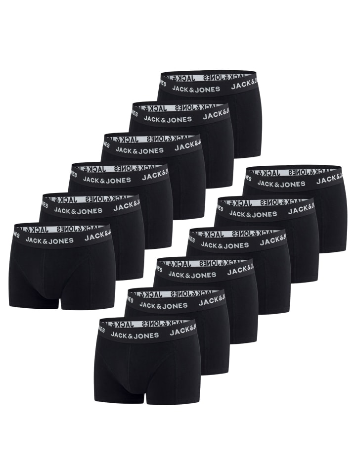 Jack & Jones Trunk 12er Pack Basic Trunks regular/straight in Schwarz günstig kaufen