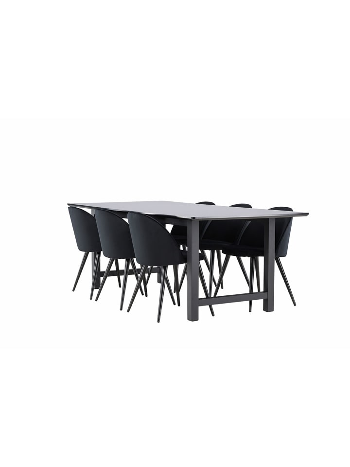 ebuy24 Essgruppe Oslo (7-teilig) Schwarz 220 x 100 cm günstig kaufen onesize