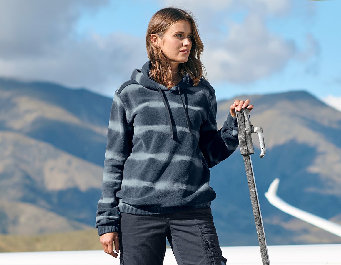 Fleece Hoody tie-dye e.s.motion ten, Damen