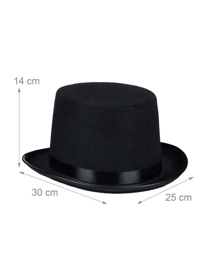 relaxdays 10x Zylinderhut in Schwarz günstig kaufen onesize