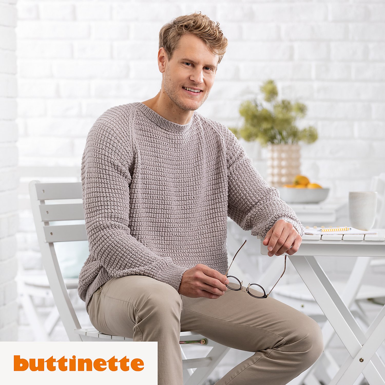 Strickanleitung - Herrenpullover aus Woll Butt Primo Merino Cotton