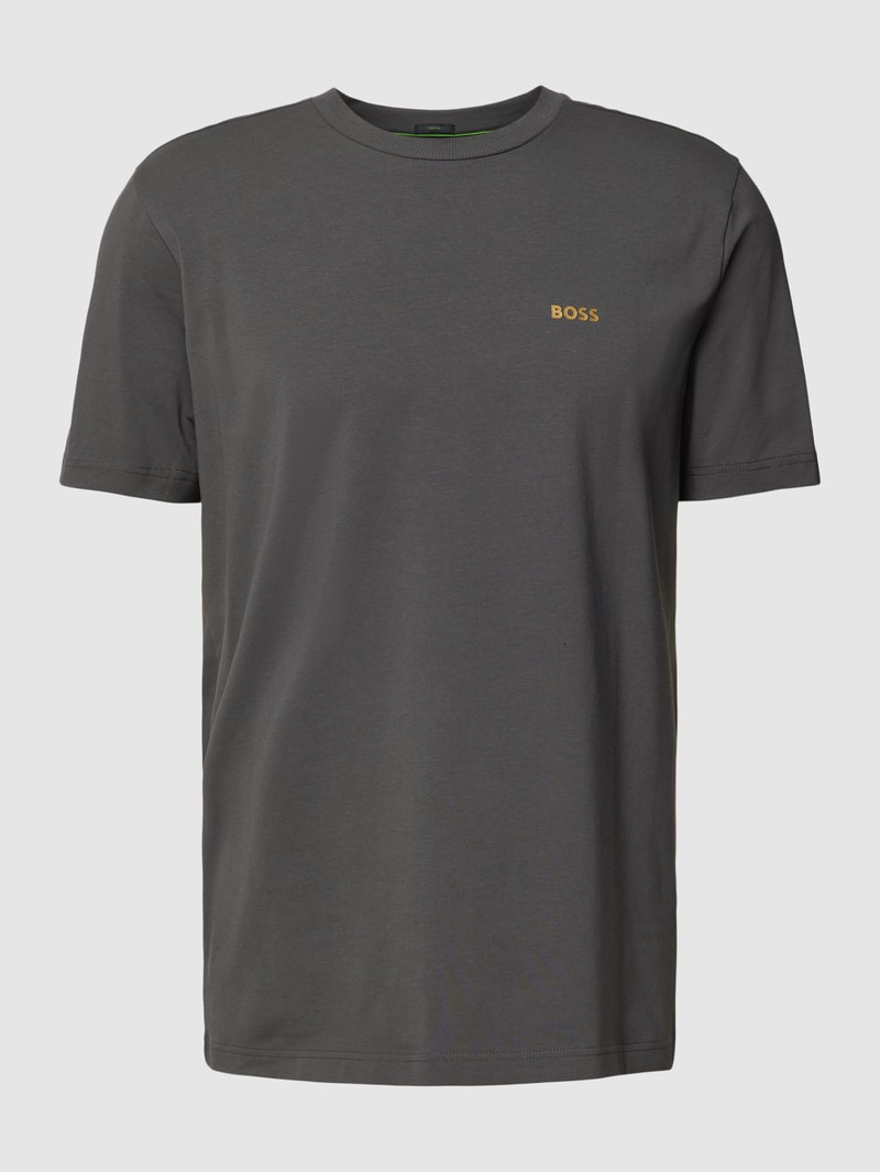 T-Shirt mit Label-Print in graphit
