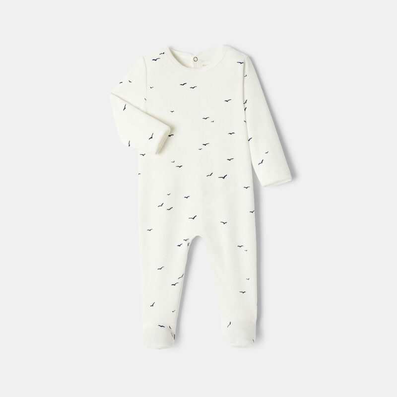 Dors-bien à manches longues en coton blanc mixte Absorba