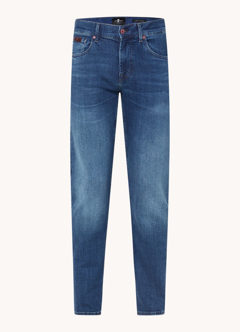 7 For All Mankind Slim fit džinsi ar vidēji biezu mazgāšanas dziļumu un sānu kabatām