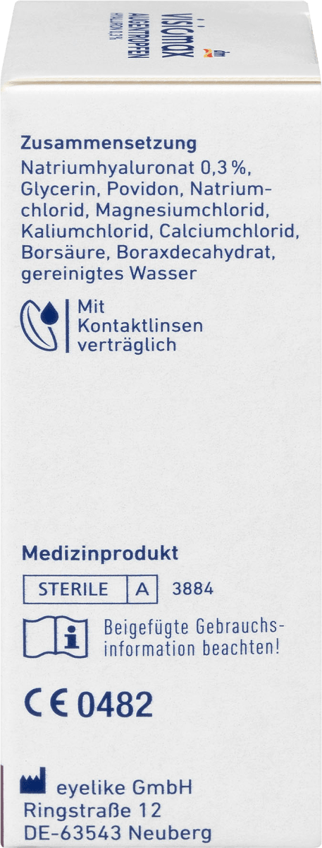 Augentropfen mit 0,3% Hyaluron, ohne Konservierungsmittel, 10 ml