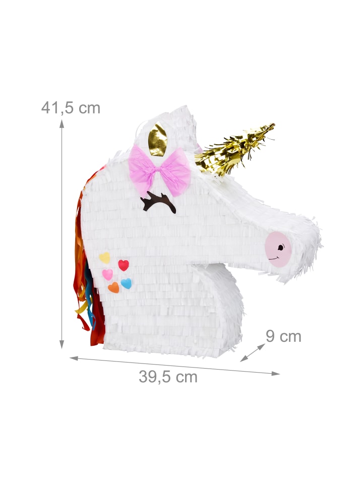 relaxdays Pinata Einhorn in Weiß günstig kaufen onesize
