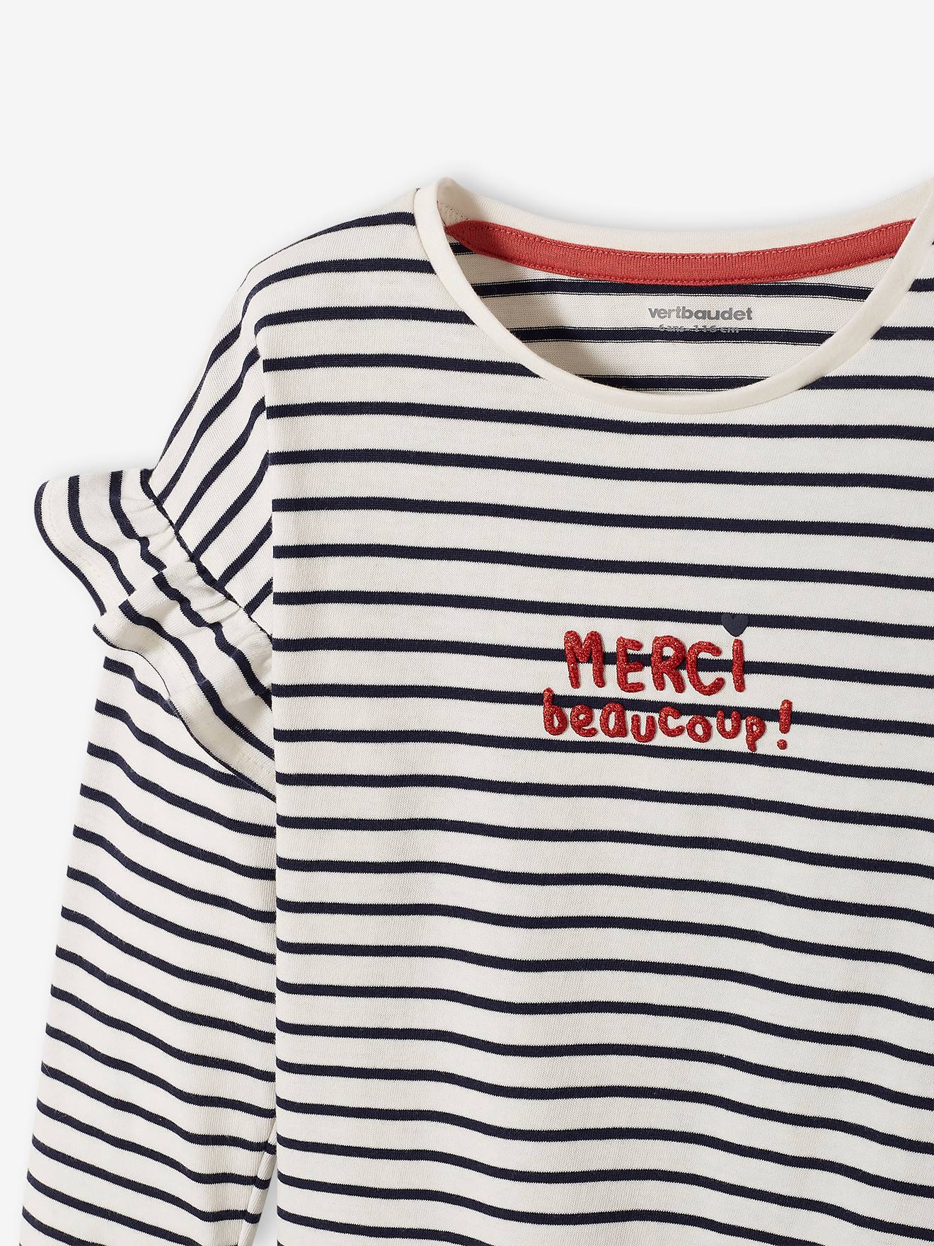 Vertbaudet Mädchen Shirt mit Message-Print Oeko-Tex - hellbraun