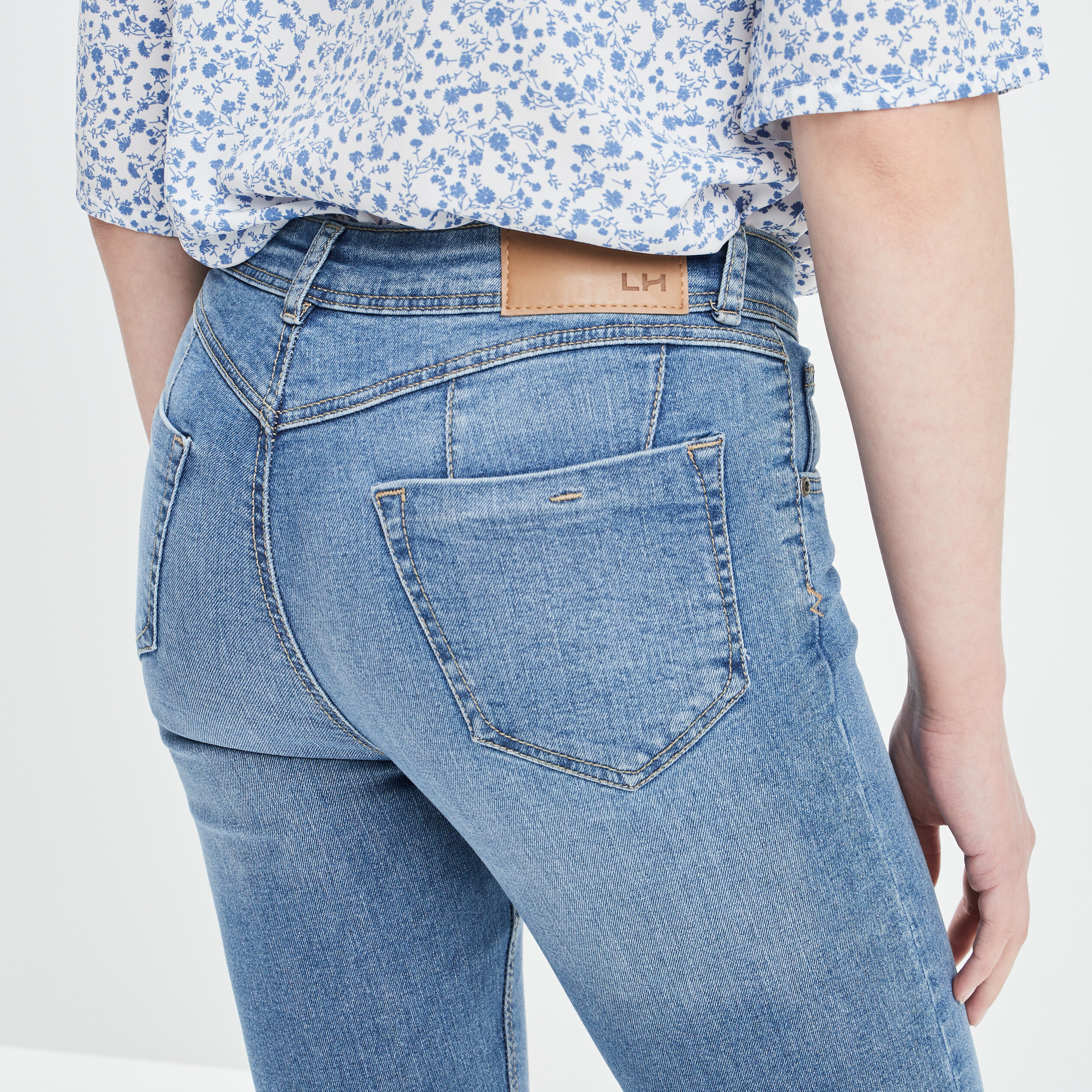 Jeans skinny push-up denim bleach femme | La Halle