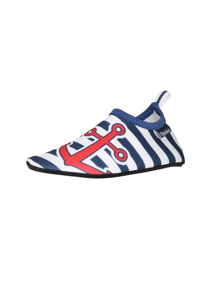 Playshoes Barfuß-Schuh maritim in Marine/weiß günstig kaufen