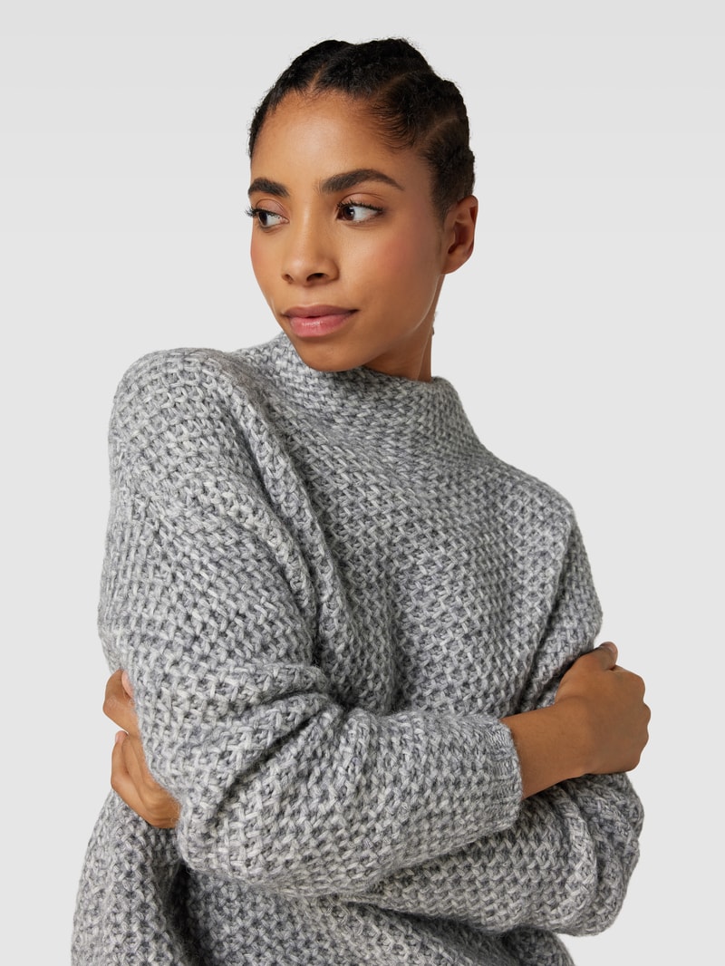 Strickpullover mit Grobstrick Modell 'SAFINEYN' in mittelgrau