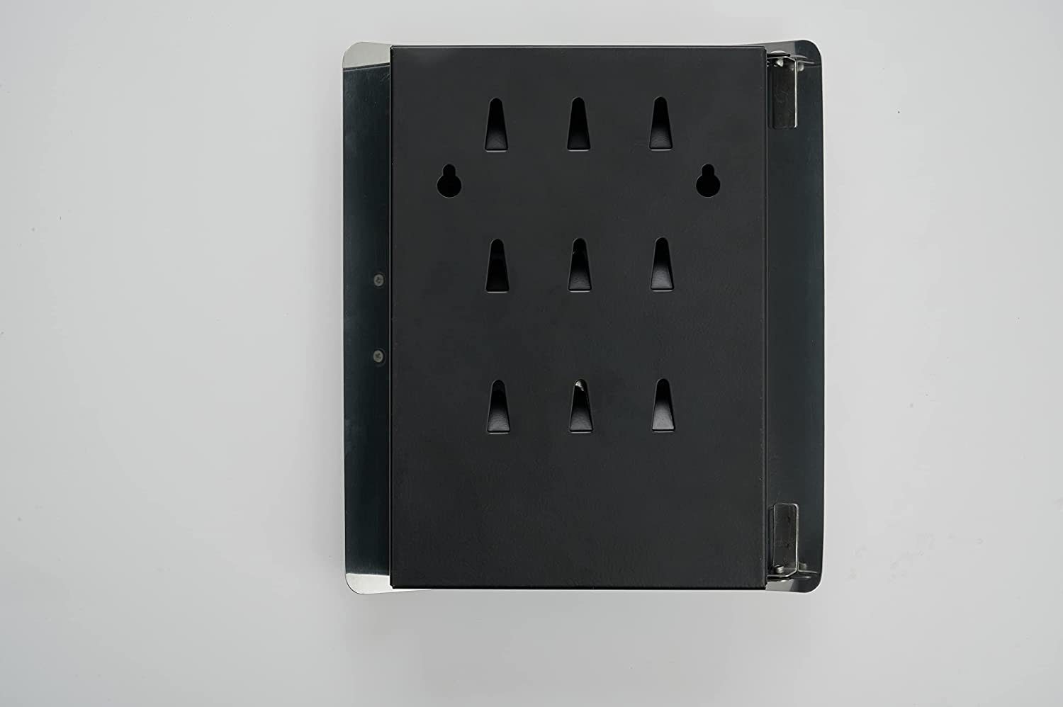 GREELUE Schlüsselkasten Schlüsselkasten modern klein, Schlüsselkasten Wand zu installieren, Schlüsselkasten aus Edelstahl 9 Haken,abschließbare(21x6x24.5cm)