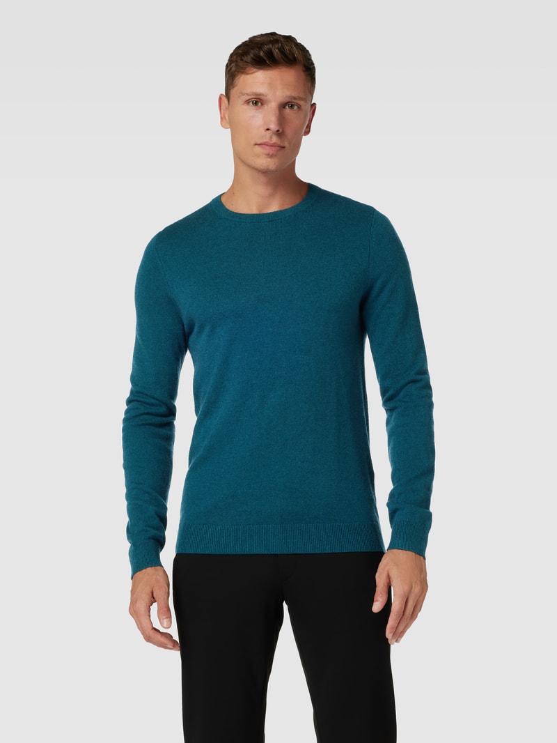 Strickpullover in melierter Optik in lagune meliert