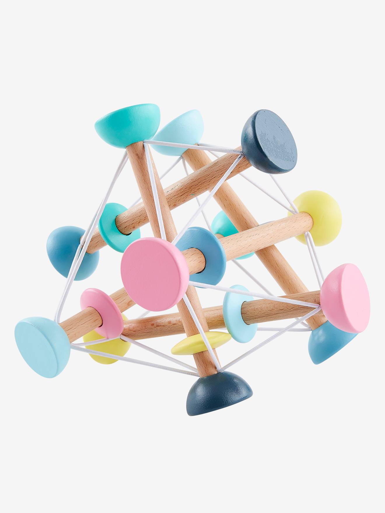 Balle d'éveil en bois FSC® multicolore