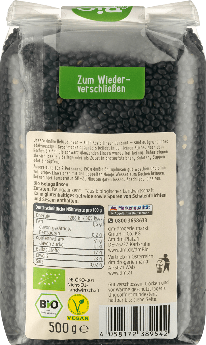 Beluga Linsen, 500 g
