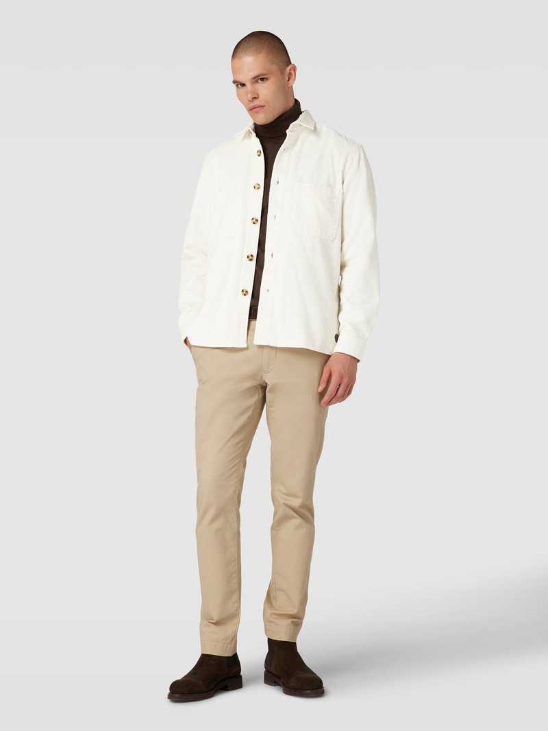 Overshirt aus Cord mit Umlegekragen in offwhite