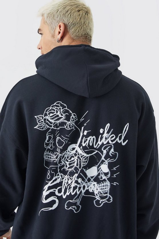 Oversize Hoodie mit Tattoo-Print