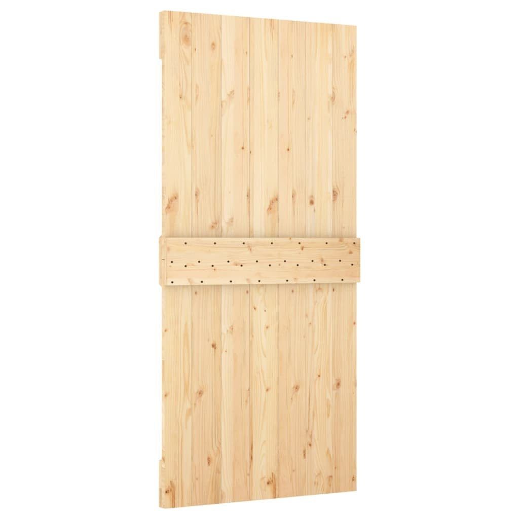 vidaXL Zimmertür Schiebetür mit Beschlag 95x210 cm Massivholz Kiefer Zimmertür Innentür