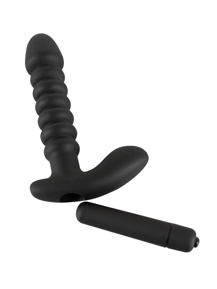 Black Velvets vibrierender Analplug Vibrating plug medium in schwarz günstig kaufen 17 cm