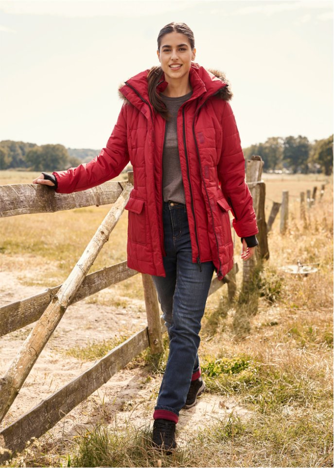 Funktions-Longjacke in 2-in-1-Optik, gesteppt